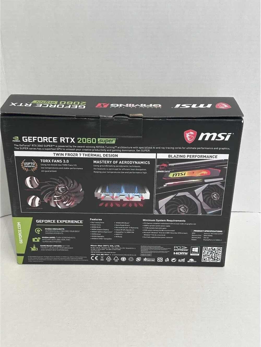 MSI GeForce RTX 2060 GAMING Z 6GB VRAM TWIN FROZR 7 w/ Box *TESTED*